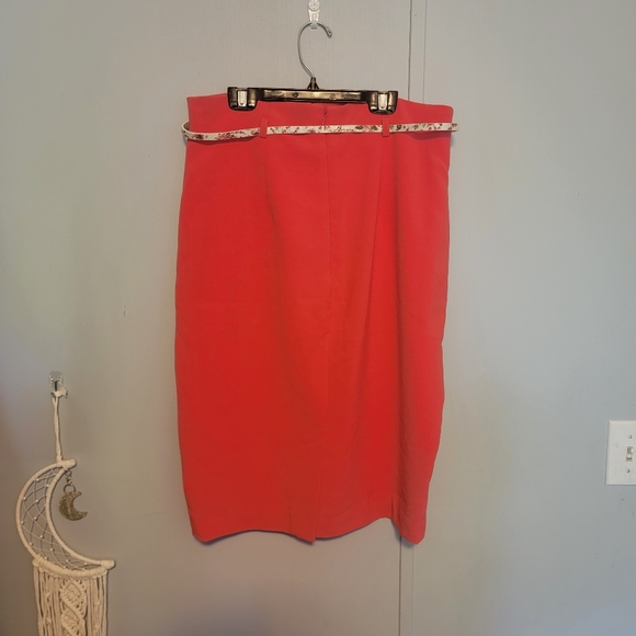 Ricki's Hot Pink Midi Pencil Skirt with Floral Belt - Picture 3 of 5